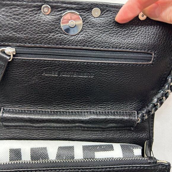 NEW $228 Aimee Kestenberg Black Chain Fringe Tassel Leather Crossbody Purse Bag - Picture 7 of 9